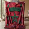Morocco Football Printed Flannel Blanket Skin Friendly Warm Decorative Throw for Indoor Couch Bed Daily Use
