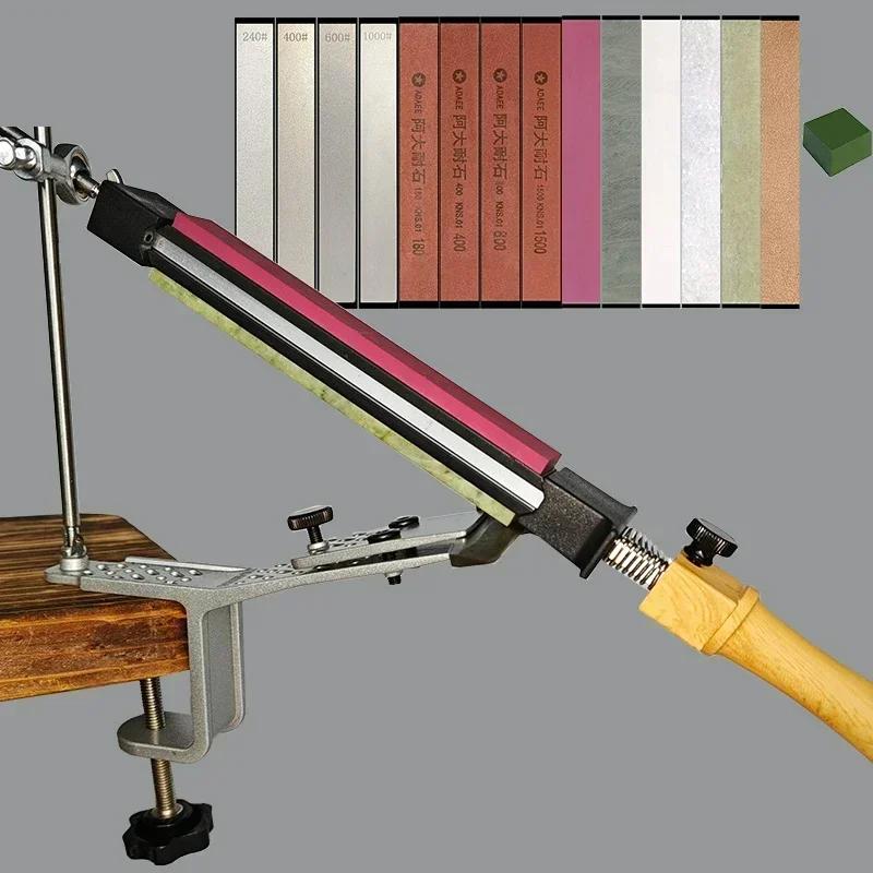 Manuelles Schleifgerät mit festem Winkel, drehbarer Winkel einstellbar, Schärfen, Diamant, scharfe Schneide, Klemme, Tischhalterung, Küchenwerkzeuge