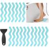 24PCS Bathtub Non Slip Stickers Blue Safety Anti Slip Shower Strips Adhesive Decals Scraper for Bath Tub Stairs Steps Floor Ladders with Premium