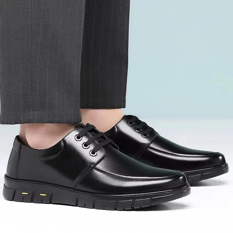 New British Style Fashionable Versatile Business Casual Shoes with Soft Soles for Work and Office Men's Formal Leather Shoes
