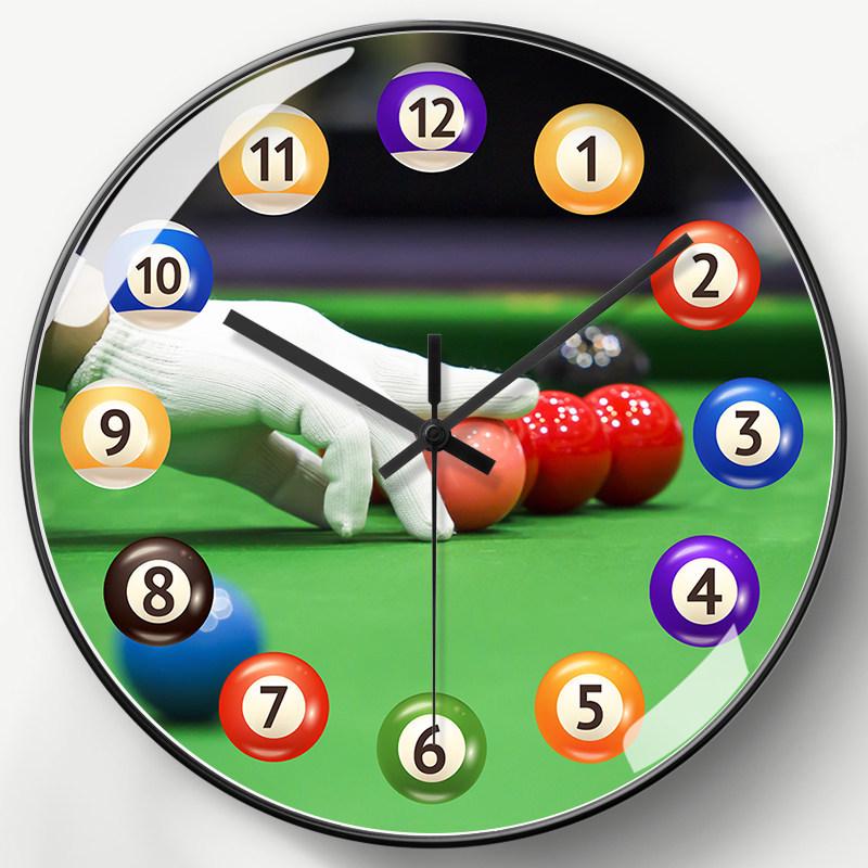 

Radio-Controlled Wall Clock for Table Tennis or Billiard Rooms - Artful Quartz Design, No Punching Required 8-inch
