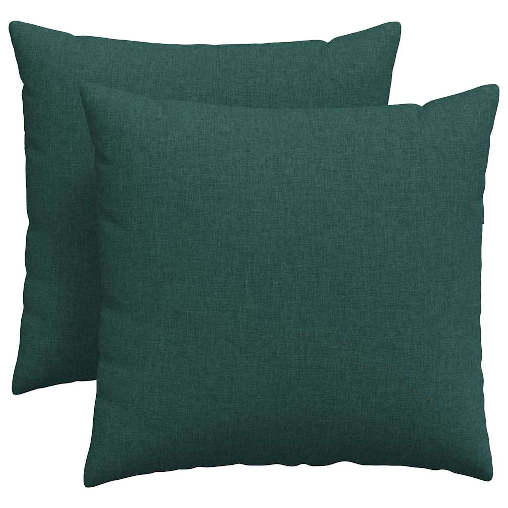 Sofa Cushions 2 pcs Dark Green 45 x 45 cm Fabric