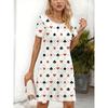 Summer Mid Length Dress Women's Creativity Fun 3D Printed Dress Comfortable Soft Breathable Loose Large Casual Round Neck Short Sleeve Dress