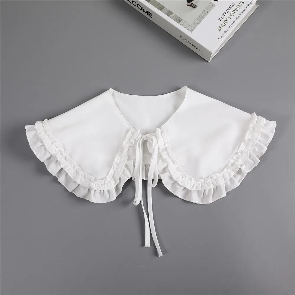 

Однотонный женский шифоновый воротник-стойка с имитацией воротника для взрослых, съемный кружевной воротник-стойка, рубашка, блузка, топ, шейный платок, одежда, аксессуары