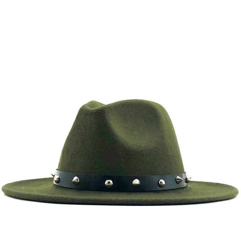 Special Felt Hat Men Fedora Hats With Belt Women Vintage Trilby Caps Wool Fedora Warm Jazz Hat Chapeau Femme Feutre Panaman Hat