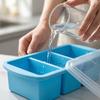 Covered Silicone Ices Cubes Tray For Freezing Storage Box Ices Block Mold