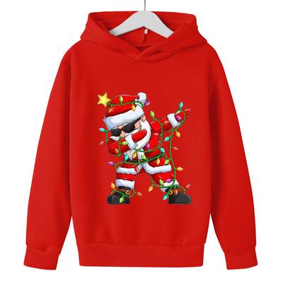 Autumn Winter Santa Claus Children's Fashion Cartoon Printed Hoodie Warm Comfortable Casual Daily Hoodie