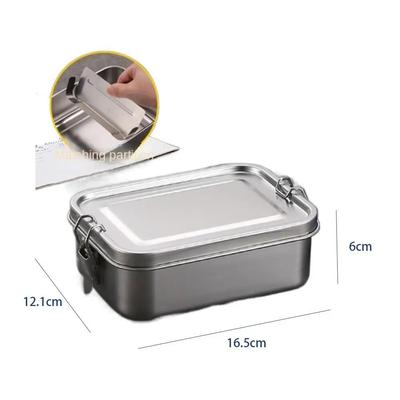 Lancheira quadrada de aço inoxidável com isolamento selado, lancheira Bento, lancheira para estudantes, cantina, compartimento de grande capacidade, lancheira