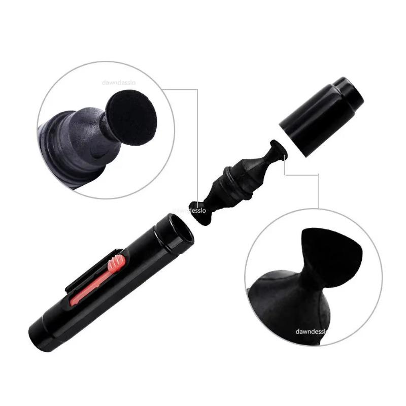 3-in-1 Kit Lensreiniger Pen Stofreiniger voor DSLR VCR DC Camera Lenzen Filters Reiniging Intrekbare Borstel