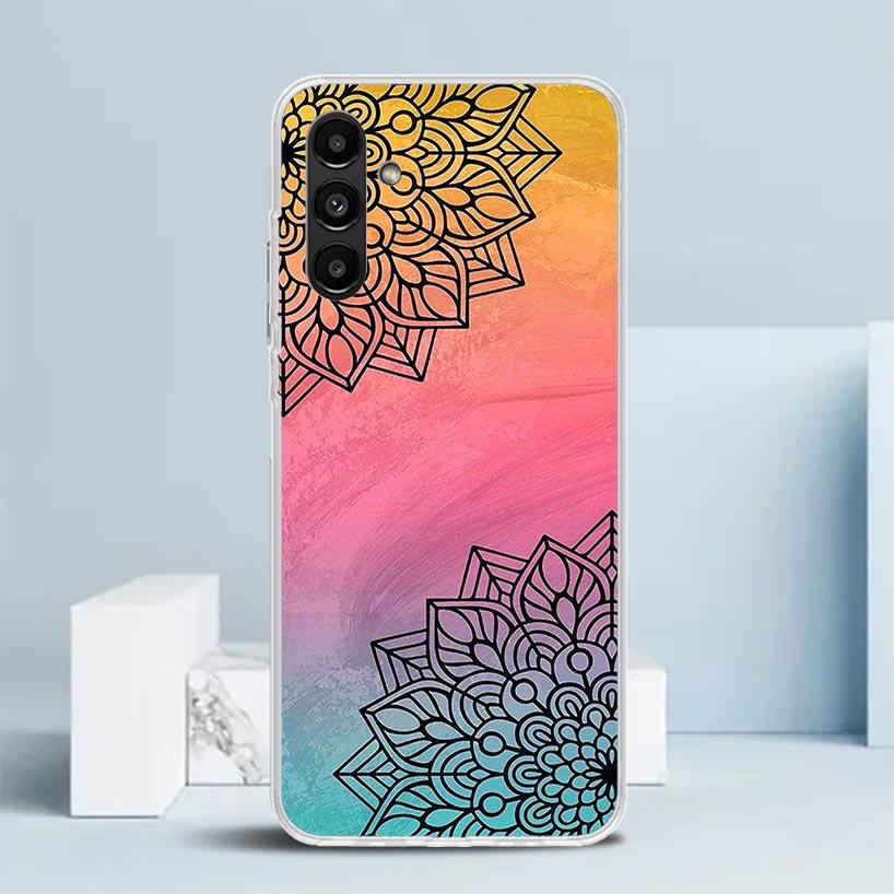 Totem Mandala Colorful Flower Phone Case For Samsung Galaxy A17 A37 A57 A16 A15 A14 A13 A56 A55 A54 A53 A36 A35 A34 A33 A26 A25