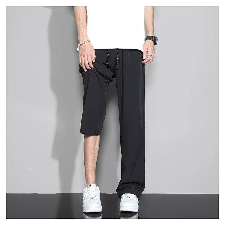 Παντελόνια Casual με Πλαϊνές Πτυχώσεις για Αγόρια Παντελόνια Ίσιας Γραμμής Καλοκαιρινά Μοντέρνα Ευέλικτα Χαλαρή Σχεδίαση Παντελόνια με Φαρδύ Πόδι