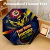 8 Rib Auto Folding Umbrella Fenerbahçe FC Print Custom Name Text Portable Rain Gear
