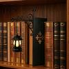 Gothic Home Decor Accent Halloween Bookshelf Light, Vintage Metal Decorative Shelf Lamp, Battery Powered Classic Interior Design Accents Warm