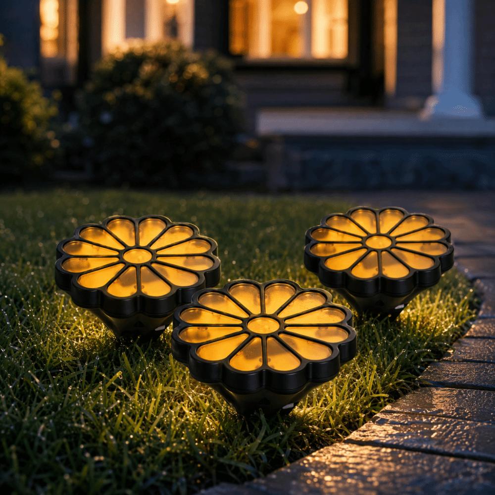Waterproof Solar Flower Lights Petal Shape Solar Lawn Lights Ornament Buried Solar Lights Yard