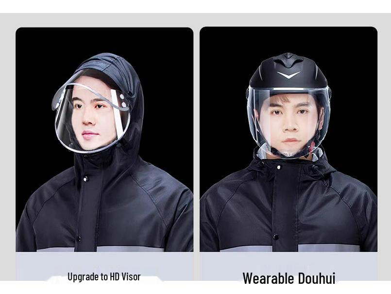 Men's Full-Body Electric Vehicle Raincoat Set - Waterproof, Split-Type Riding Gear