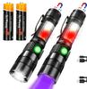 Powerful 3in1 LED Flashlight 365NM UV Light Flashlight Rechargeable Zoom Torch Pets Urine Stains Black Light Ultraviolet Lamp