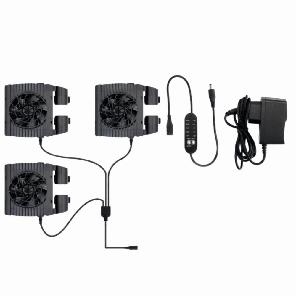 Adjustable Wind Speed Fish Tank Cooling Fan Mute Operation Aquarium Chiller Fan Aquarium Farming US Plug