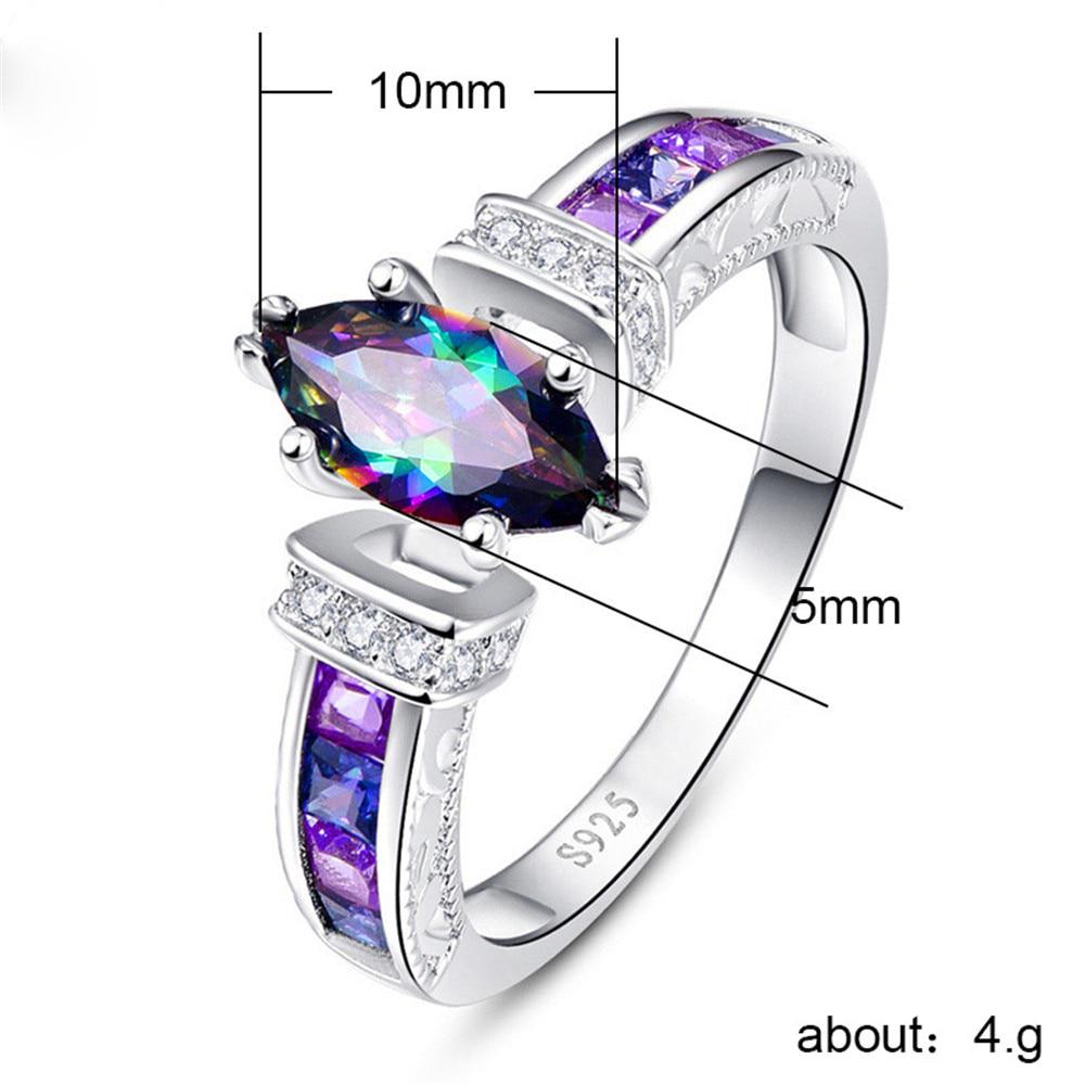 Special Marquise Shape Shiny Purple CZ Prong Setting Fashion Cocktail Party Rings for Women Size 6-10