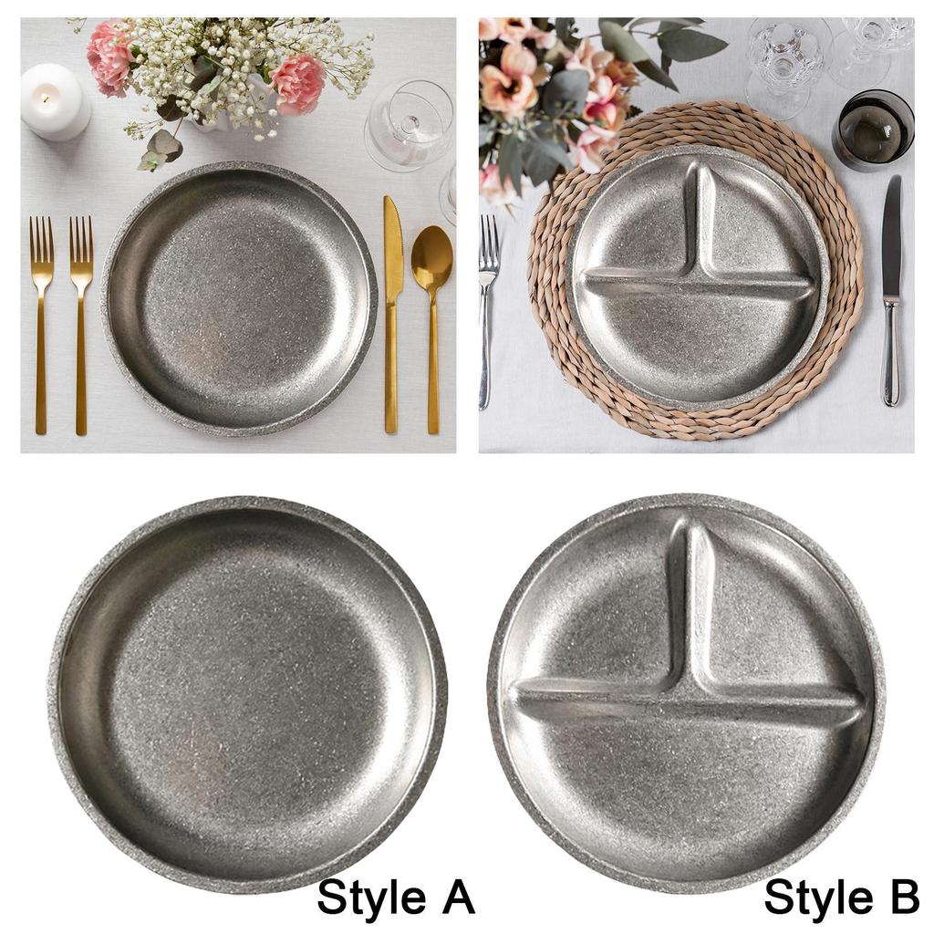 Round Dish Salad Plate Reusable Multipurpose Decorative Seasoning Vintage for