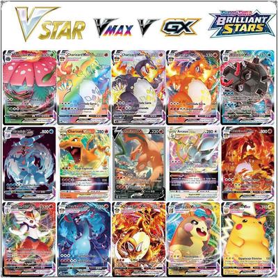 100Pcs Assorted Playing Cards VSTAR GX EX VMAX MEGA TAG TEAM Energy Trainer Charizard Pikachu Rare Pokemon Cards B10