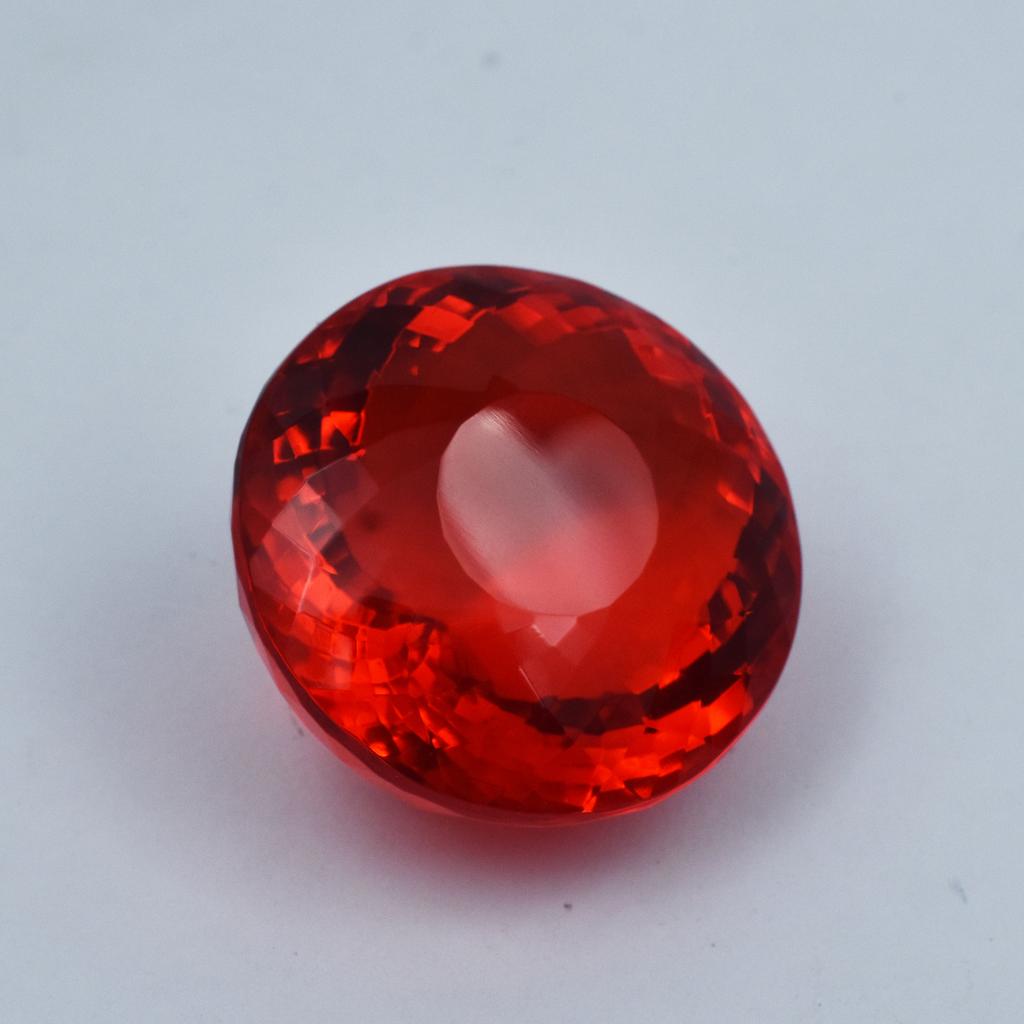 Natural Orange Topaz Loose Gemstone 80.00 ct Round Cut for Jewelry Making and Gem Collections