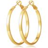 Orecchini a cerchio con perno in Argento Sterling 925 Leggeri per Donna | Orecchini a cerchio sottili grandi ipoallergenici larghi 3 mm per Donna Regalo 30/40/50/60mm