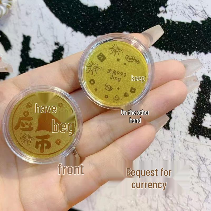 Pure Gold "Princess Luck" Phone Sticker – Wealth & Treasure Gold Leaf Design for Prosperity & Fortune