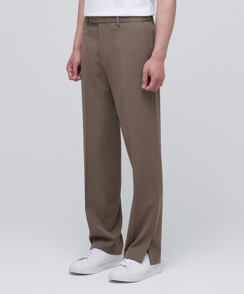 Musinsa Standard Semi-Wide Slit Hidden Banding Slacks [Light Brown]