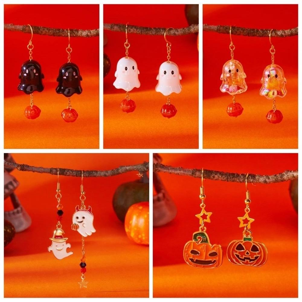 Trick or Treat Pumpkin Ear Studs Zinc Zinc Alloy Ghost Dangle Earrings Halloween Earrings  All Saints' Day