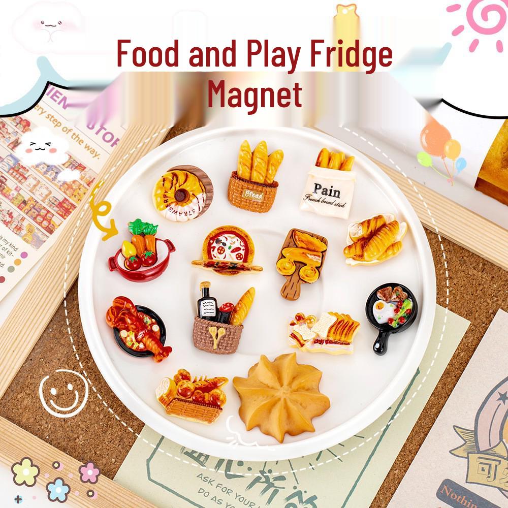 

Cartoon Food Toy Fridge Magnet: Cute Resin Decoration with High-Value Simulation for Newbies. Mix Set [5 pieces]