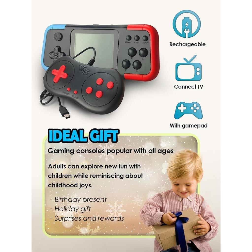 X7 Plus X12 Handheld Game Console, Retro Game Console with 666 Classic Games, 3.0'' Color Display, Rechargeable Battery, Support for 2 Players & TV,
