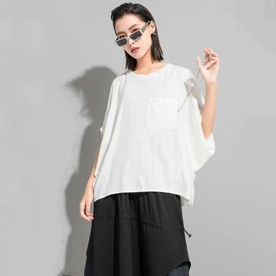 Oversized s krátkým rukávem Ležérní volné letní trička Dámské tričko