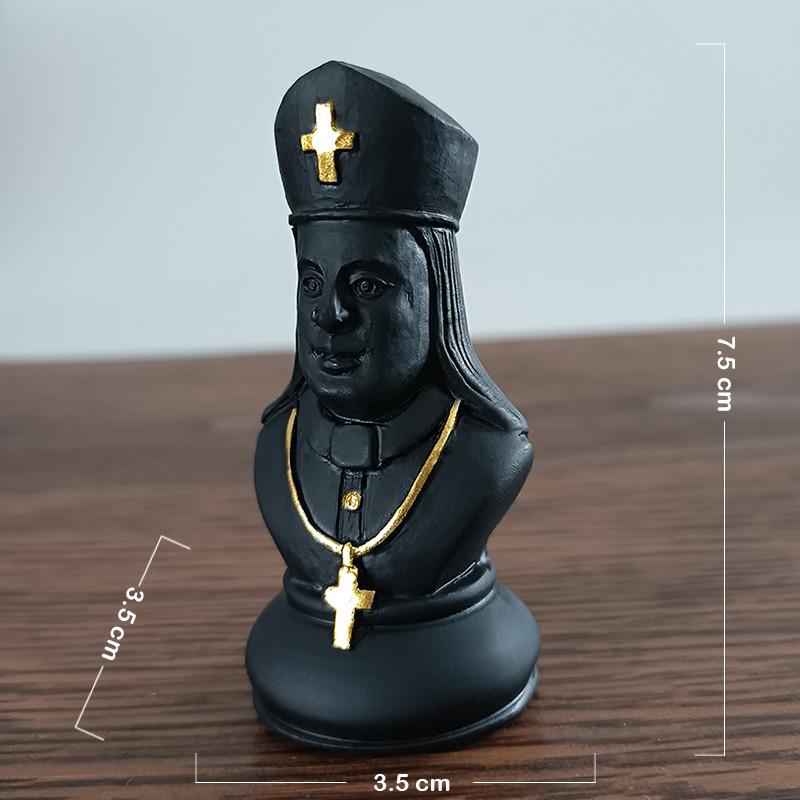 Black & White International Chess Figurines Statue Chess Pieces Board Games Accessories Home Decor Chessmen Ornaments