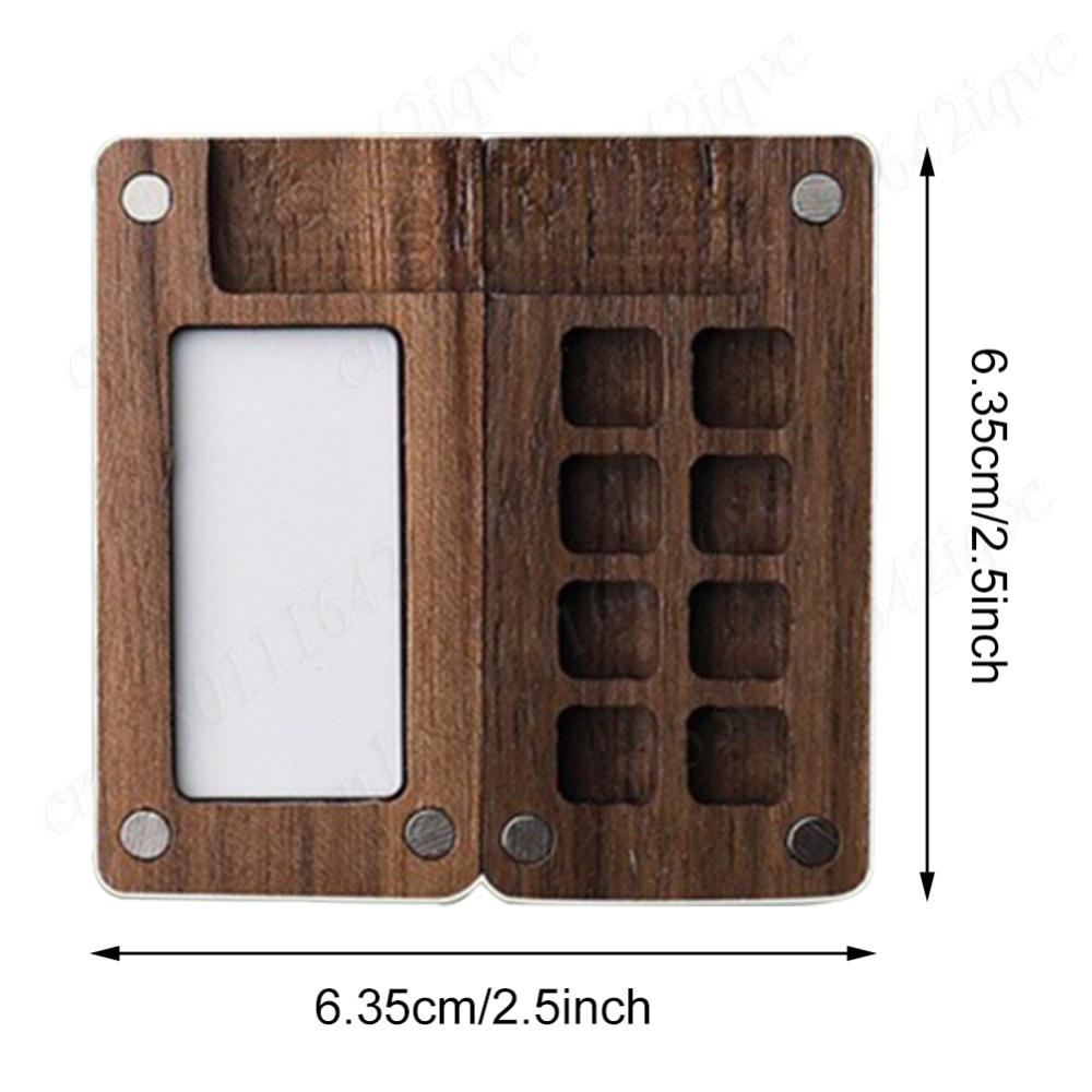 Portable Watercolor Set Travel Paint Palette Mini Watercolor Palette Set with Clip Wooden Grid Paint Box Outing Art Supplies