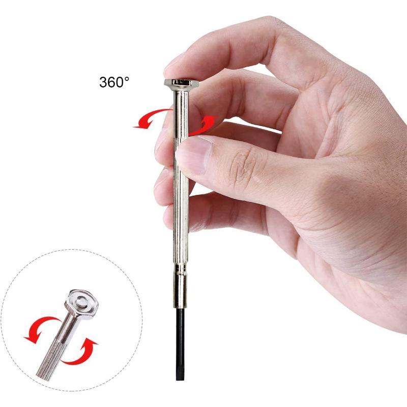 11Pcs Precision Screwdriver Set Anti-Slip Grip Hard Durable Bits for Watch Eyeglass Phone Electronics Repair