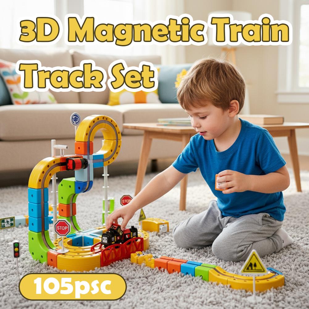 Children Magnetic Rail Car Cube Toys DIY Building Blocks Educational Toy Magical Track Train Construction Kids Christmas Gifts