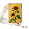 2D Flat, 2D, 1pc" Sunflower' S Warm Moments" Tin Painting, Rustproof and Waterproof No Punching, Suitable for Doors, Walls, Shop