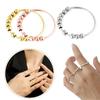 Rotatable Sterling Silver Beaded Finger Ring For Antistress Anxiety Ring Gifts