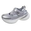 High-top Hollowed-out Dad Shoes, Versatile for Women, with Magnetic Fastening Panels On The Sole.