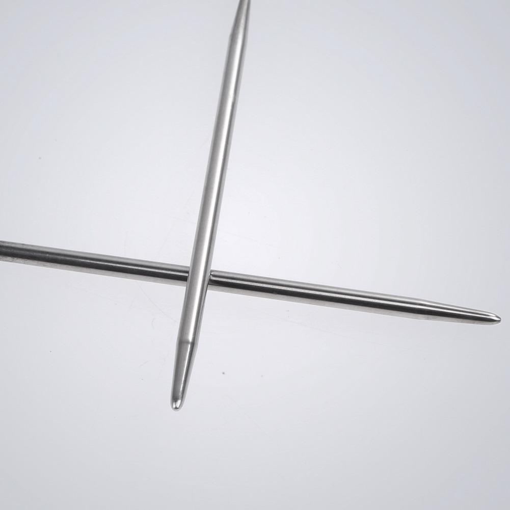 11pcs Sweater Knitting Needle Portable Stainless Steel Fixed Circular Needles Lightweight Different Sizes for DIY Knitted Tool