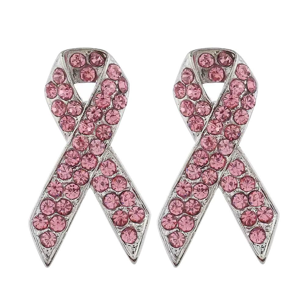 Pink Ribbon Alloy Brooch: Minimalist Women's Welfare Accessory