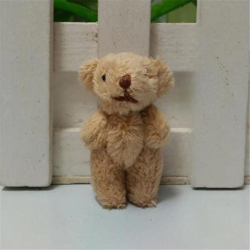 

8 шт. Мини плюшевые голые медведи игрушка маленькая подвеска решетка длинношерстный шарнирный медведь мягкие игрушки для детей 4,5 см 4.5CM