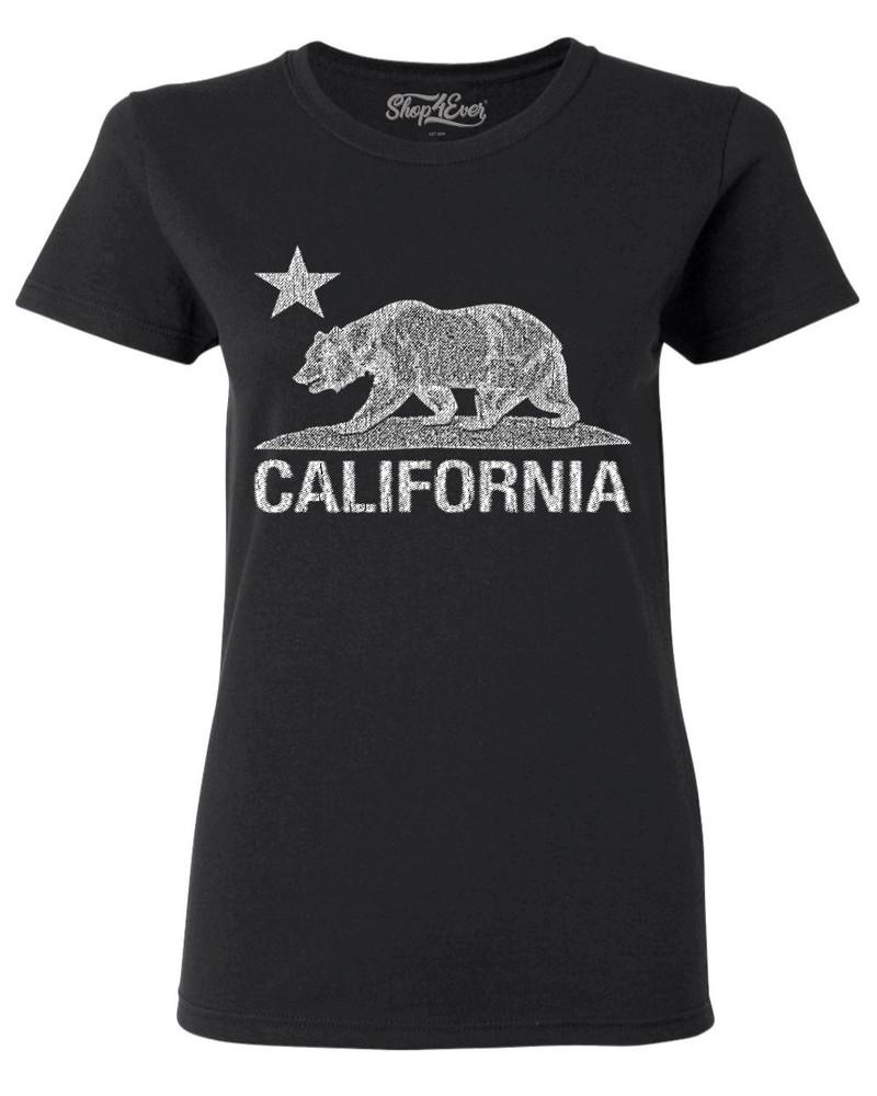 California Vintage White Bear Women's T-Shirt Cali Pride CA Souvenir Shirts