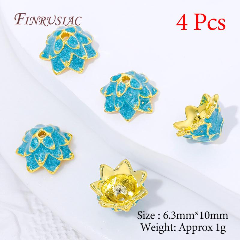 Multiple Styles 18K Gold Plated Beads Caps For Jewelry Making,Brass Flowers Caps For Bracelets DIY Accessories,Tassel End Cap