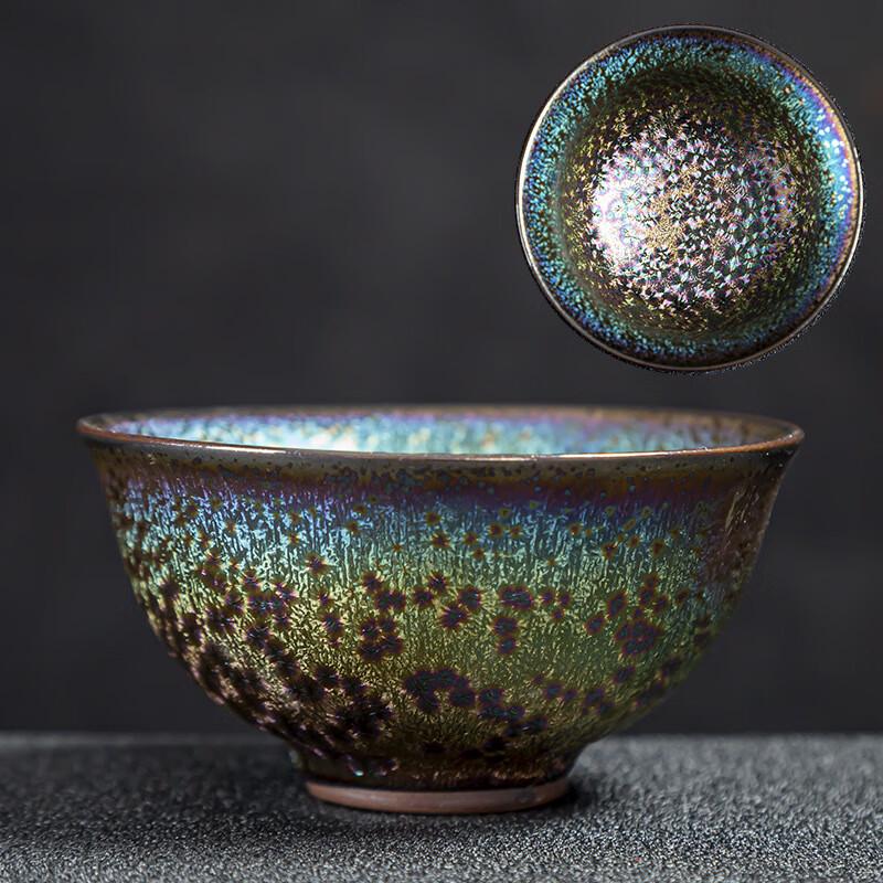 Cha Xun Colorful Peacock Glaze Master Teacup