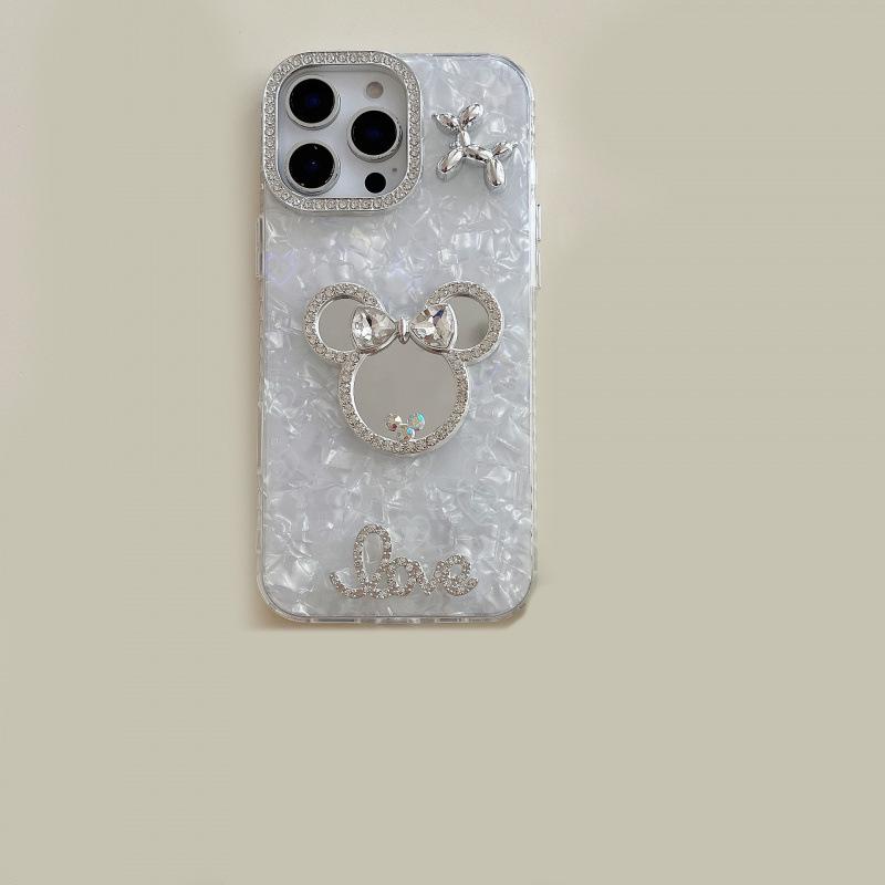 Glitter Shell Rhinestone Mirror Case for iPhone 17 Pro Max/Apple 14/15