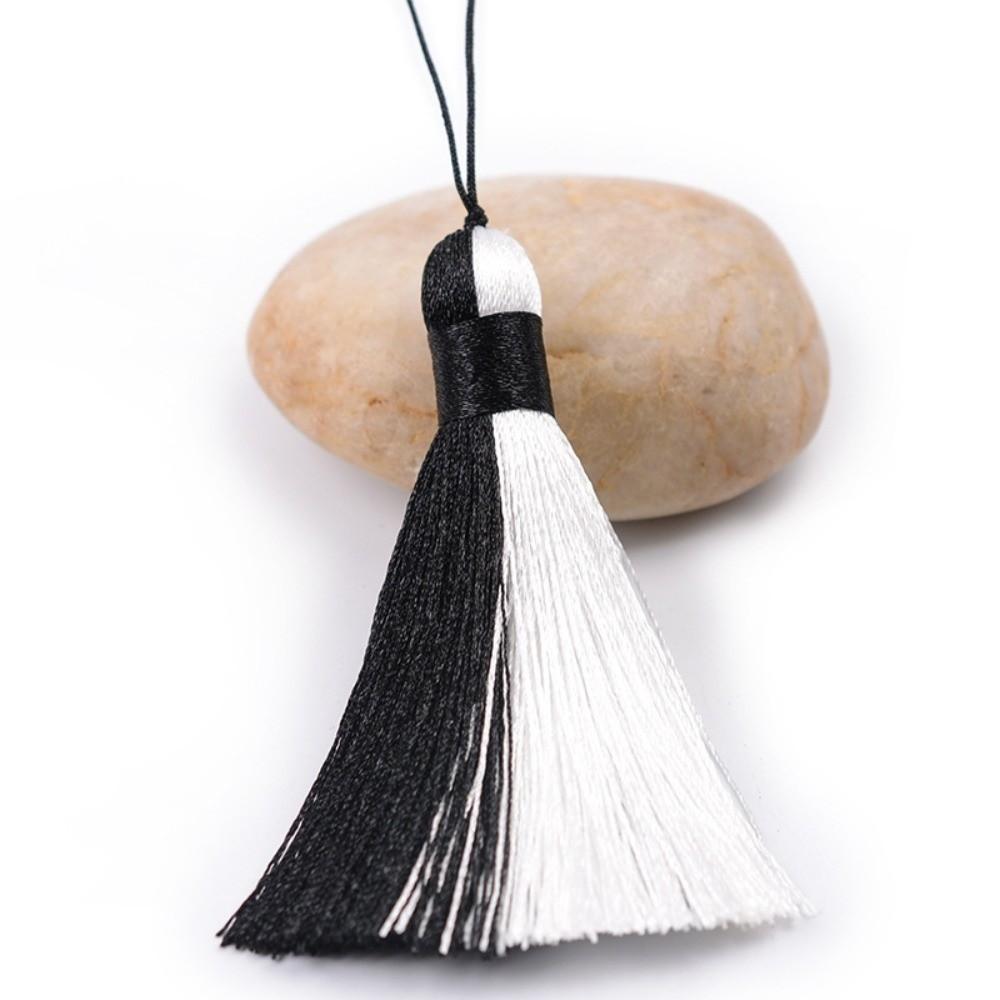 Soft Thread Fringe Tassel Charm Two-Tone Color Gradient Tassel Ornament  For Jewelry DIY