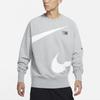 Nike Felpa Pullover in Maglia con Stampa Logo Swoosh Grande Uomo Top Grigio DD6097-063