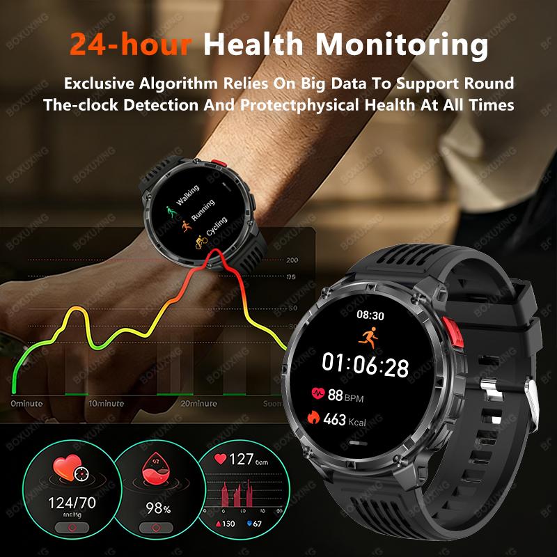 New T-Rex3 Ultra Men SmartWatch 1100mAh Battery Compass LED Flashlight Heart Rate Sports Track IP68 Waterproof Smartwatches