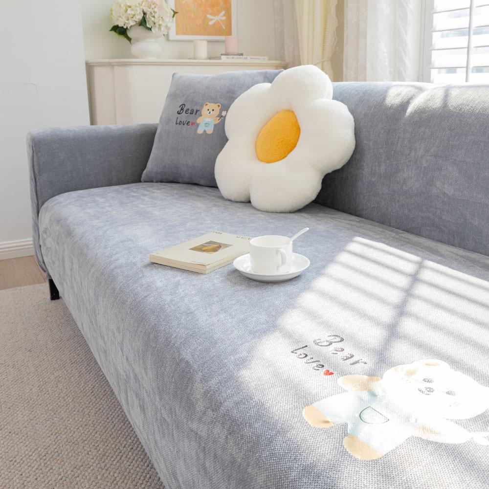Tecknad Chenille Sofföverdrag Säsong Elastiskt Allomfattande Fyra Säsonger Universellt Halkfritt Soffsittdynor Repskyddande
